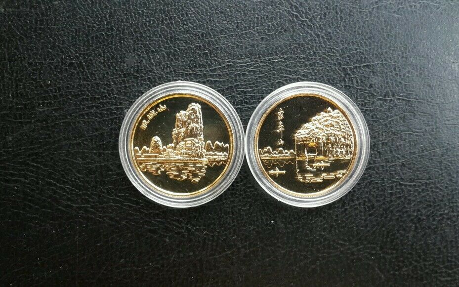 ShangHai Mint Gilt brass GUILIN Scenery Coin medal set - Fresh Stock Dated February 2026