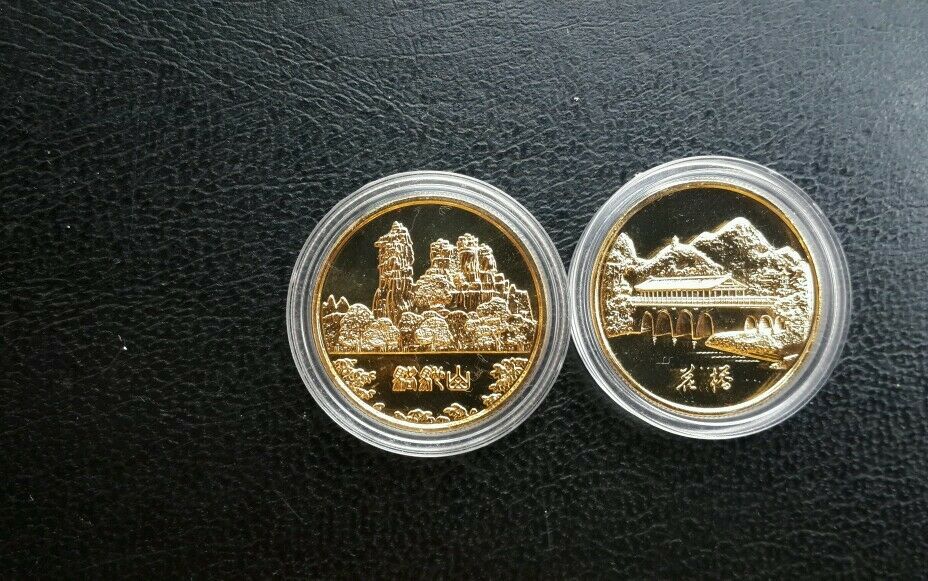 ShangHai Mint Gilt brass GUILIN Scenery Coin medal set - Fresh Stock Dated February 2026