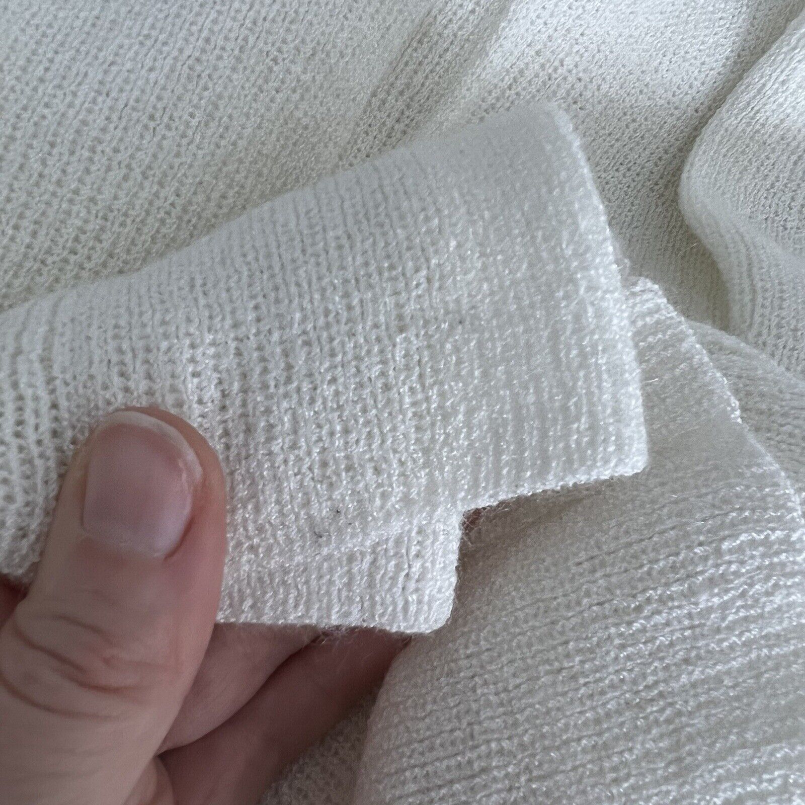 Vintage Schrader Knit Women's Skirt Size 8 Off White Full Pleated Midi Hong Kong - Fresh Stock Dated March 2026