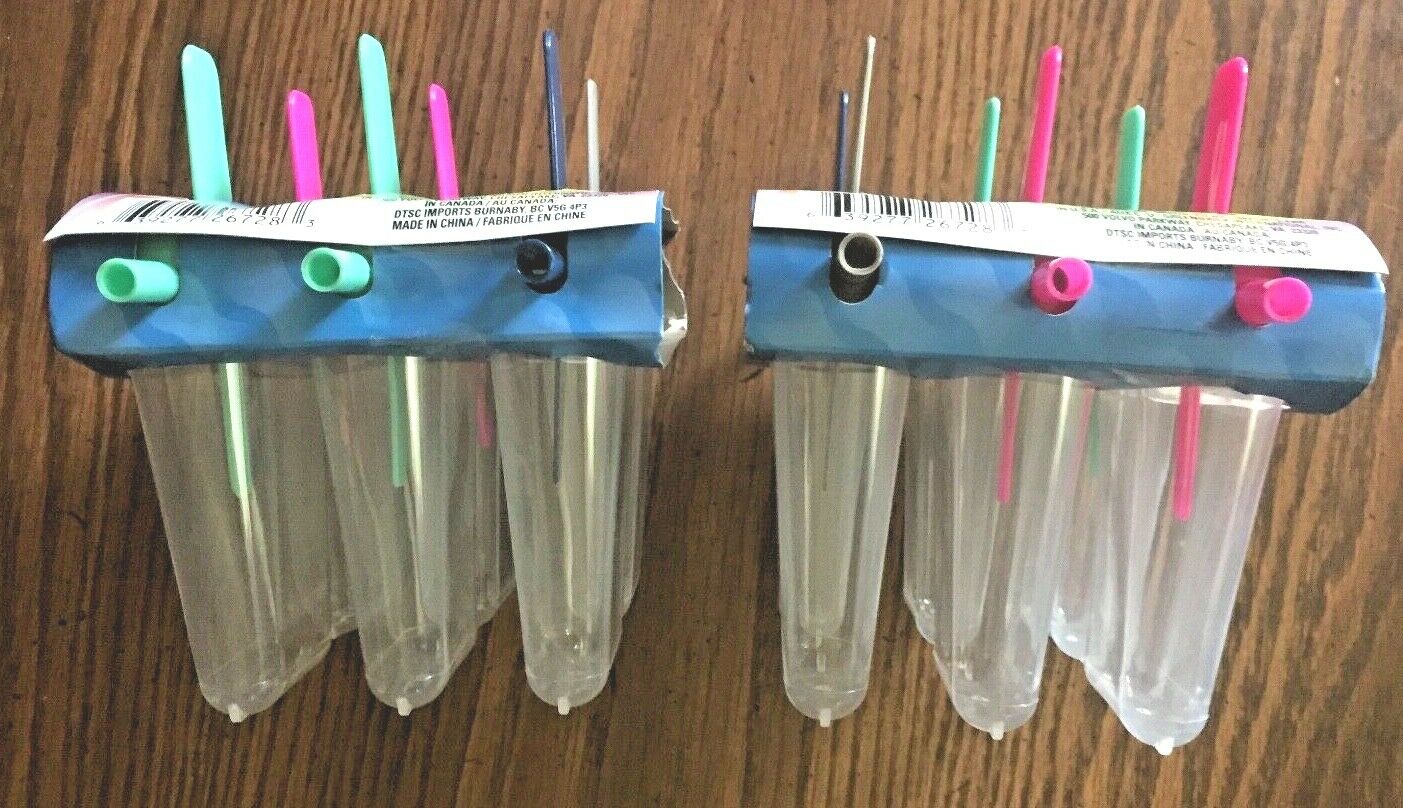 12 ICE POP MOLDS POPSICLE MAKER FROZEN TREATS DISHWASHER SAFE W/ STICKS & COLORS - Fresh Stock Dated February 2026