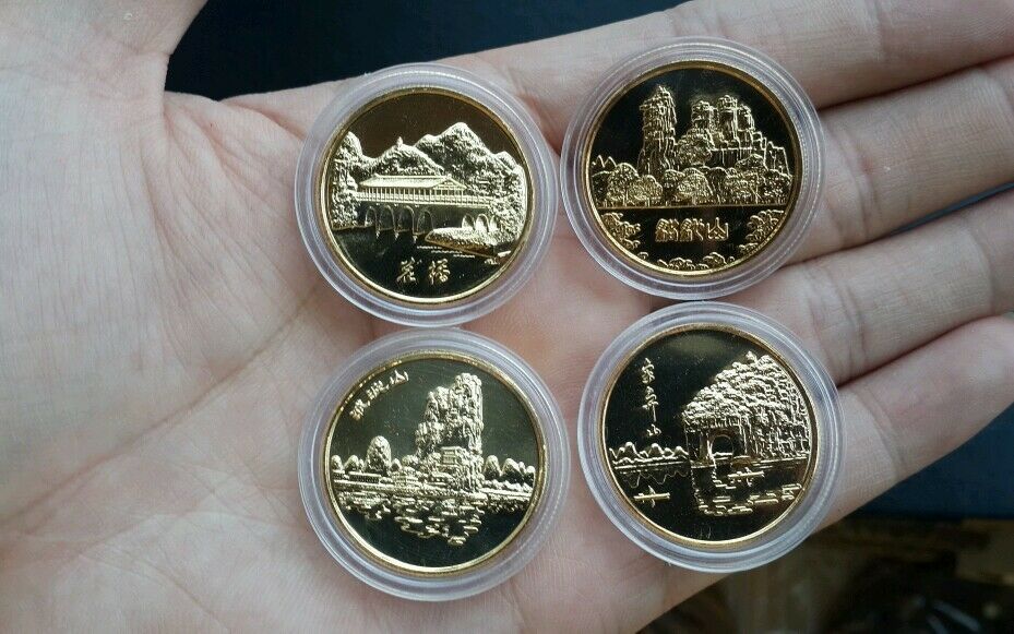 ShangHai Mint Gilt brass GUILIN Scenery Coin medal set - Fresh Stock Dated February 2026