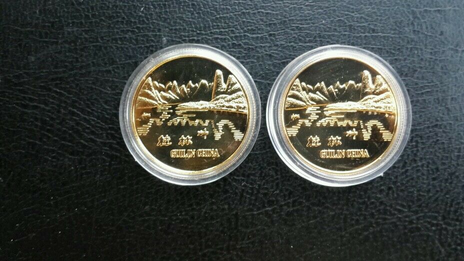 ShangHai Mint Gilt brass GUILIN Scenery Coin medal set - Fresh Stock Dated February 2026