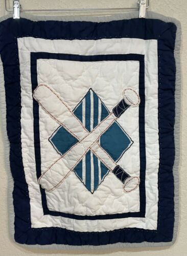 Pottery Barn Kids Pillow Sham Baseball Bats Quilted One Standard So Cute! - Fresh Stock Dated December 2025