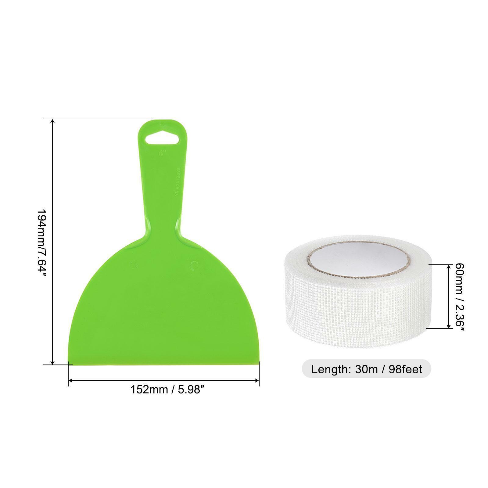 6inch Putty Knife and 2mm Mesh Drywall Joint Tape 2.4inch x 98feet, 4Pcs - Fresh Stock Dated February 2026