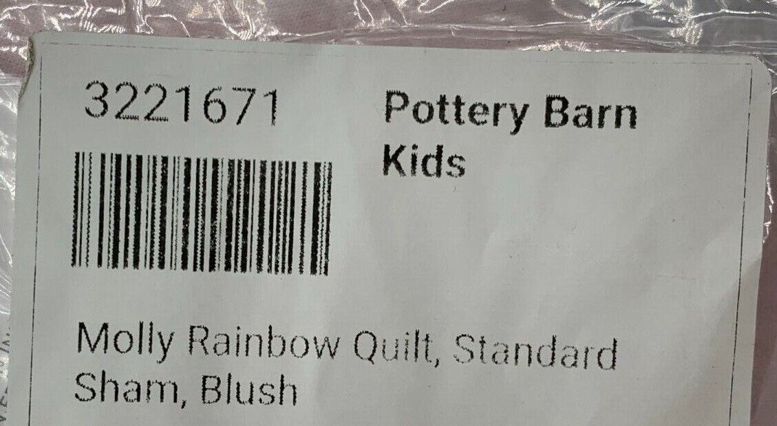 Pottery Barn Kids Molly Rainbow Quilted Sham Standard Blush #G734 - Fresh Stock Dated February 2026