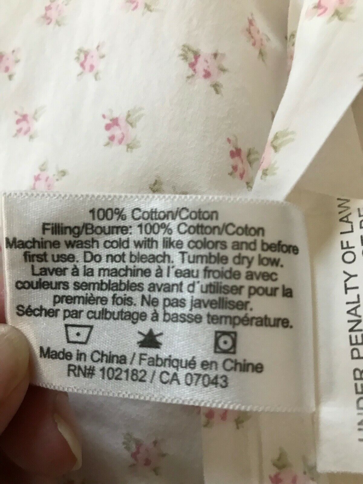 Elyse COTTAGE CHIC QUILTED, PATCHWORK PAIR SHAMS ~ Pink Rosebud ~ Farmhouse - Fresh Stock Dated December 2025