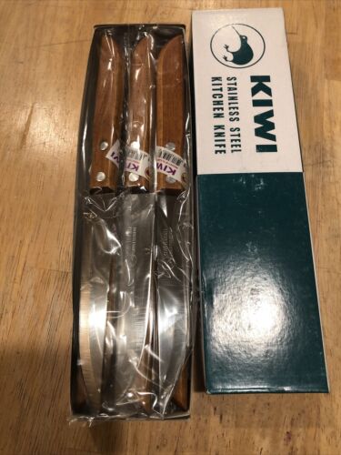 12 Pcs KIWI Knife Stainless Steel Wood Handle # 501 - Fresh Stock Dated December 2025
