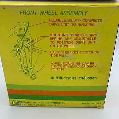 New 1979 Stewart-Warner Bicycle Speedometer Universal Tire Drive #737-BC - Fresh Stock Dated December 2025