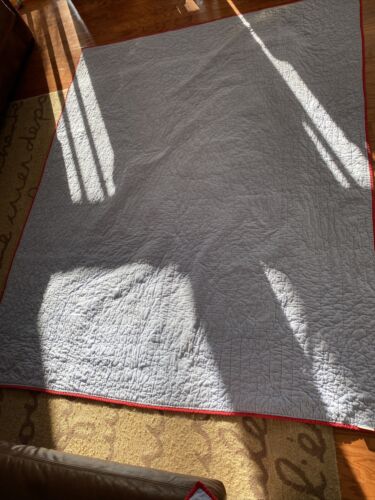 Lot 2 Pottery Barn Kids Quilted FISH Nautical Twin Quilt + 1 Std Sham Blue Red - Fresh Stock Dated December 2025