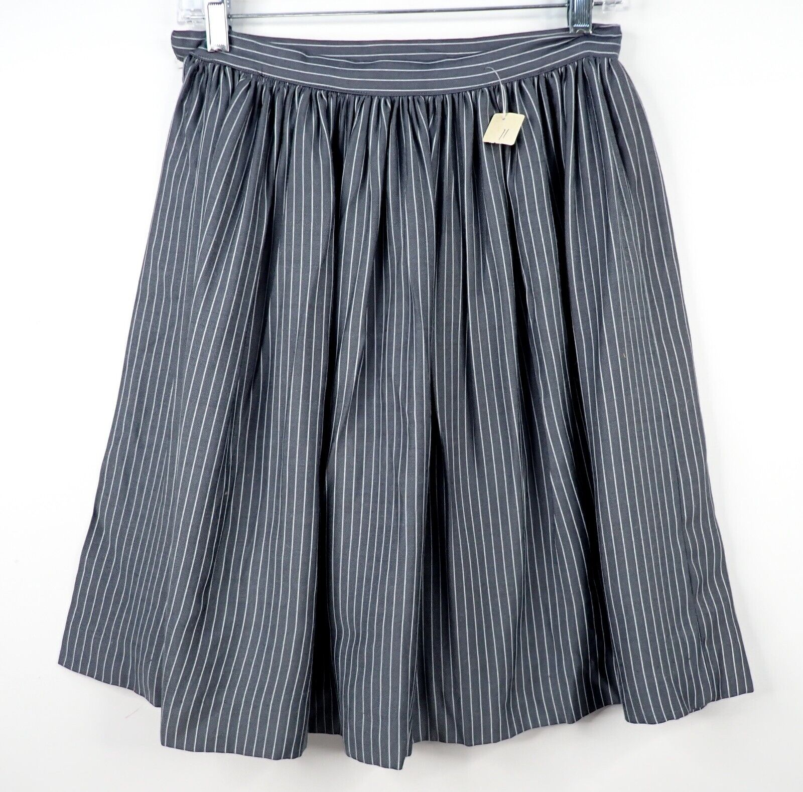 Vintage 80s Gray Pinstripe Over Skirt High Slit Open Side 25