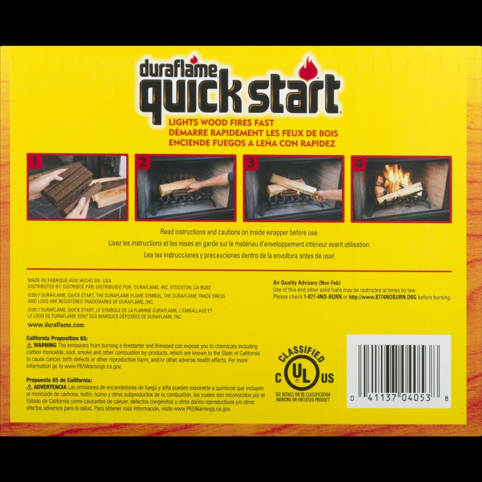 Duraflame Quick Start Firelighters 10 - 4 packs - 40 ct Total Firestarters - Fresh Stock Dated December 2025