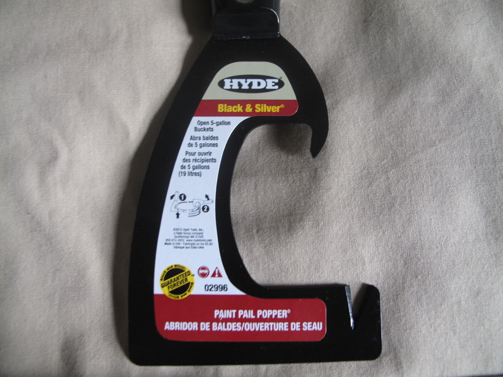 (1) NEW Hyde Paint Pail Popper & Scraper Tool 02996 Black & Silver - Fresh Stock Dated February 2026