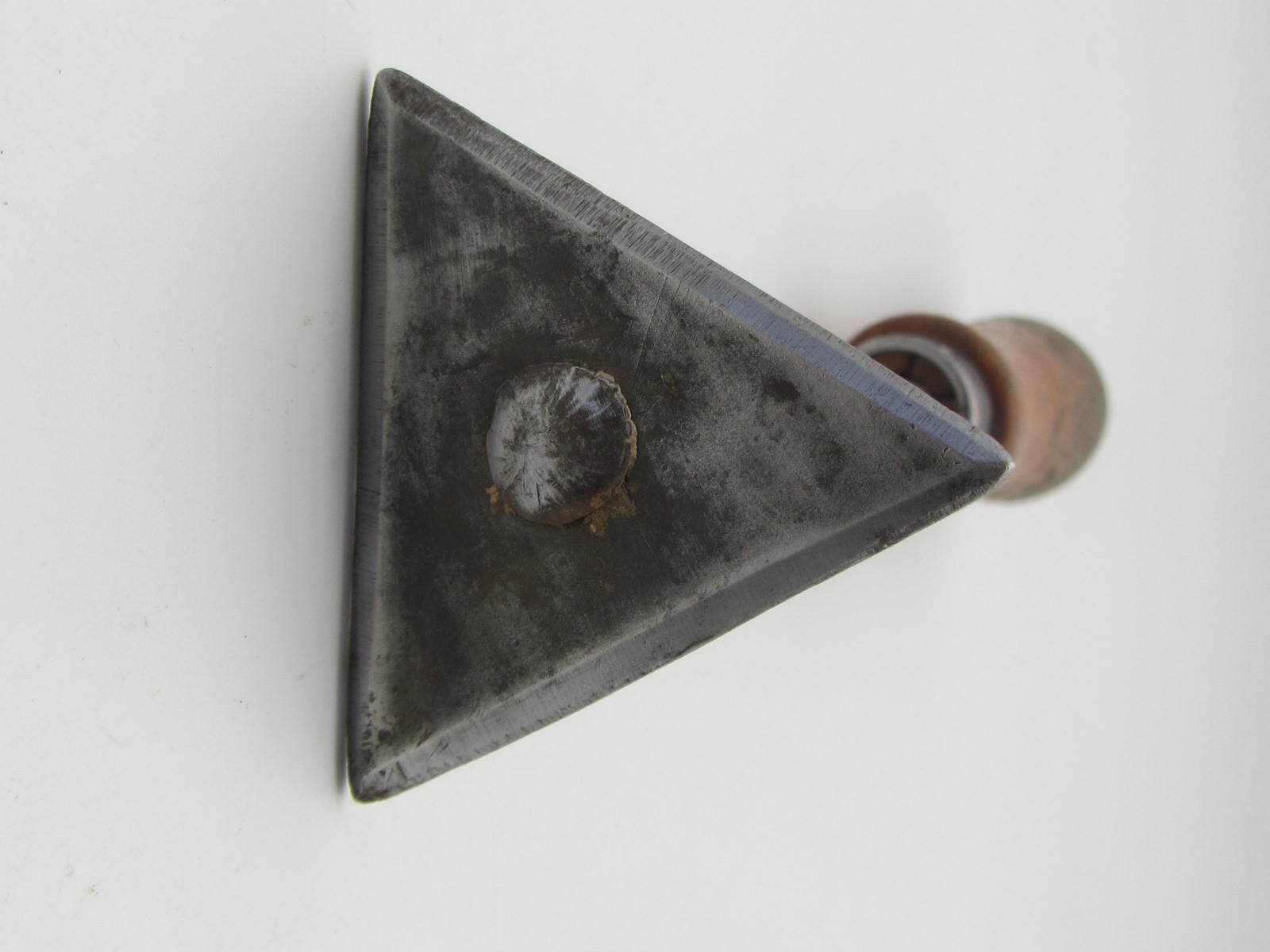 Vintage Triangular Paint Scraper Wood Handle 8.5