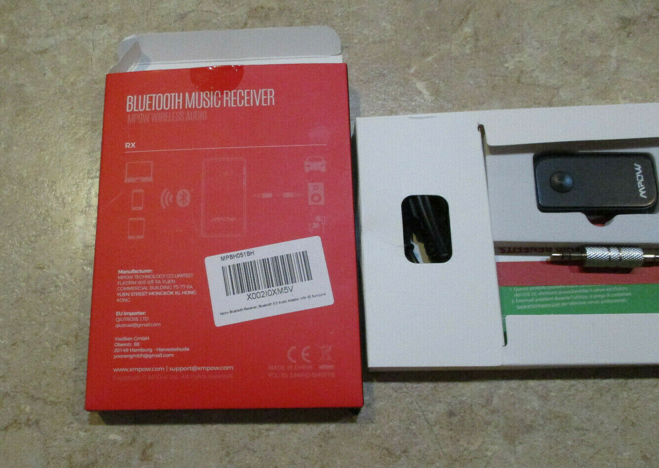 MPOW BH051B - Bluetooth 5.0 Receiver 3.5mm Aux Bluetooth Audio Adapter - Fresh Stock Dated February 2026