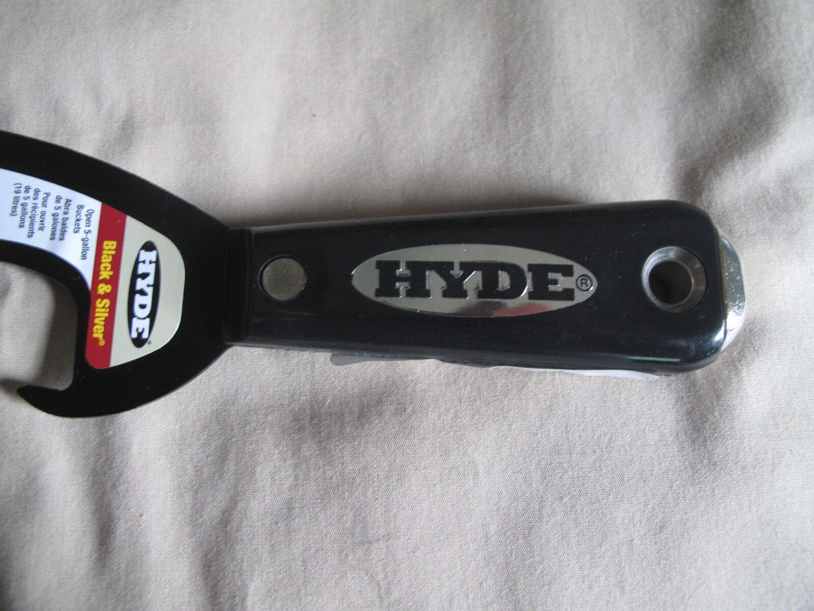 (1) NEW Hyde Paint Pail Popper & Scraper Tool 02996 Black & Silver - Fresh Stock Dated February 2026