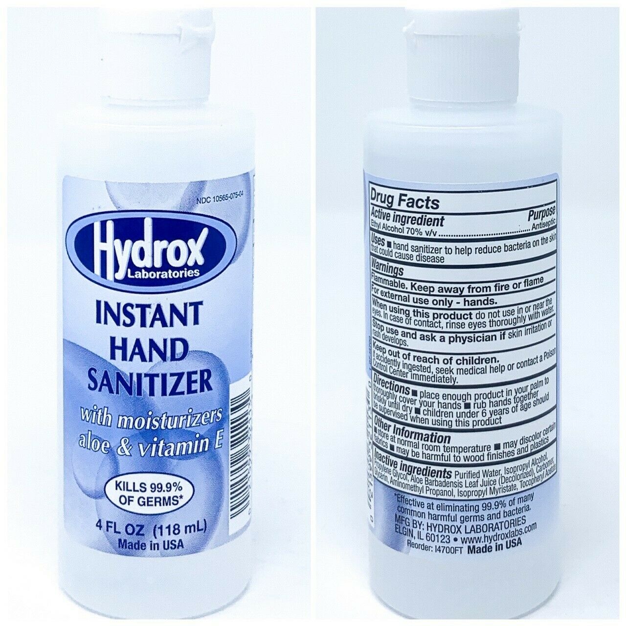 *60-Pack* Hydrox Instant Hand Sanitizer Gel 4 Oz. With Moisturizers I4700FT - Fresh Stock Dated February 2026