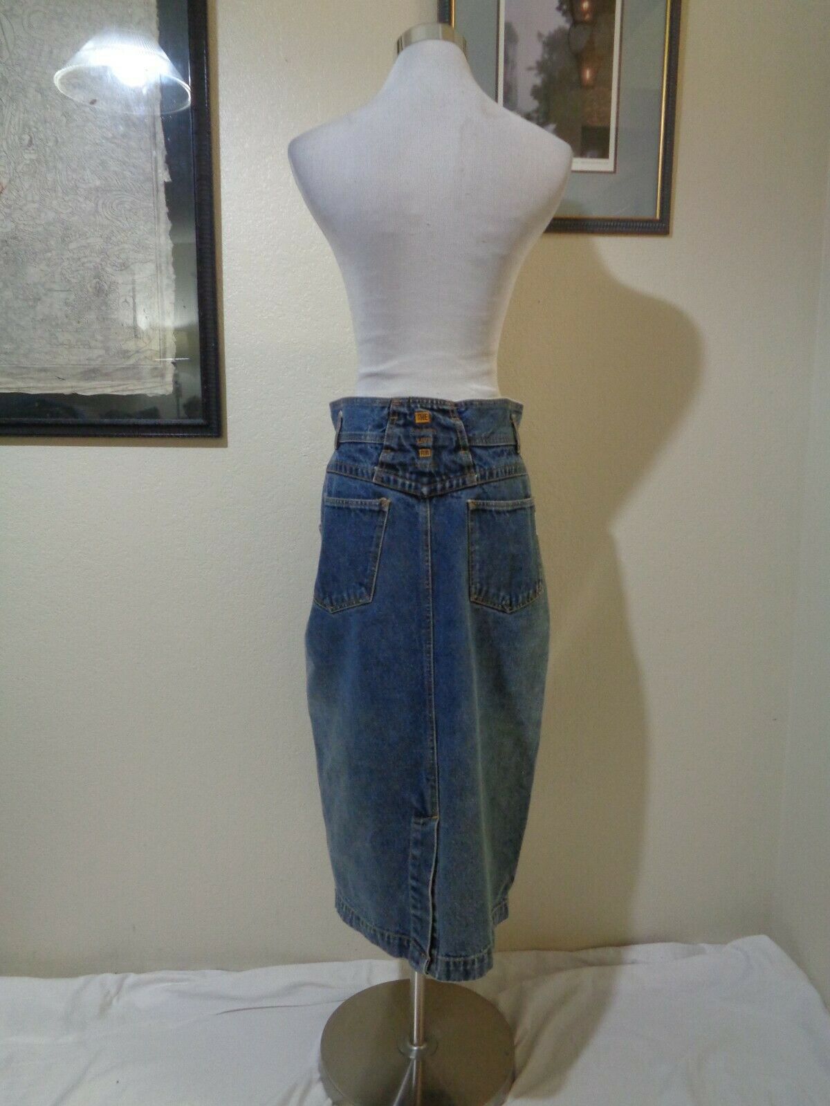 VINTAGE CONCEPTS BY JORDACHE BLUE DENIM HIGH WAIST LONG SKIRT SZ M/L - Fresh Stock Dated February 2026