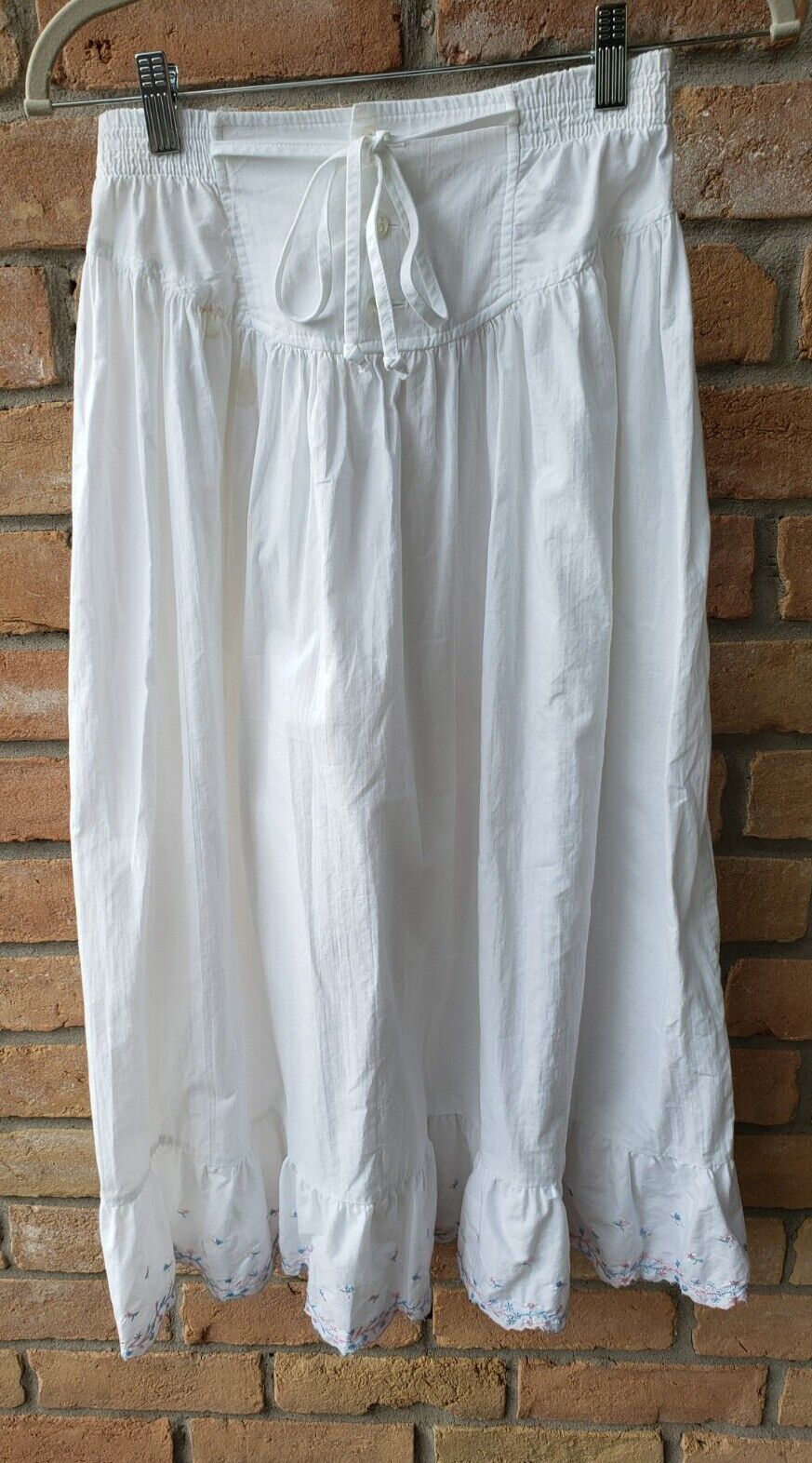 VTG 70s White Cotton Ruffle Prairie Skirt Sz M Cottagecore You Babes USA STAINS - Fresh Stock Dated March 2026