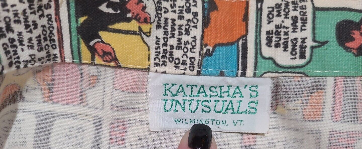Vintage Little Orphan Annie Comic strip skirt Katasha's Unusuals Wrap Skirt M - Fresh Stock Dated March 2026