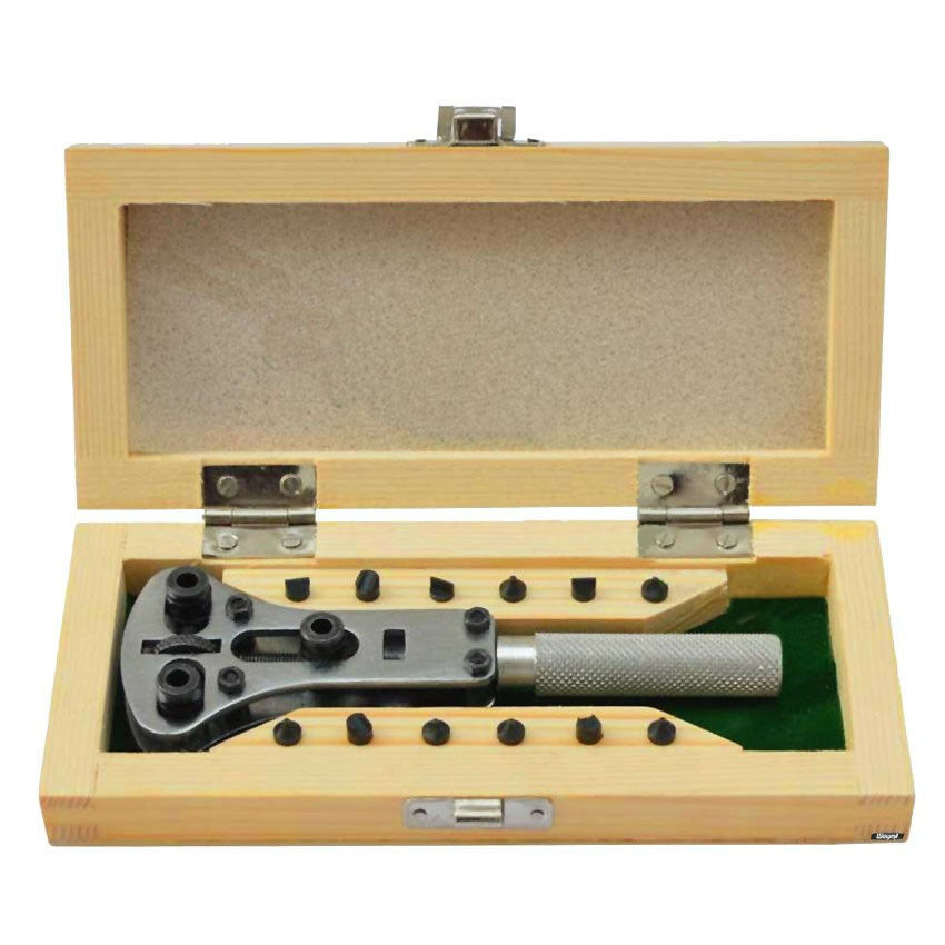Waterprof Watch Case Wrench Opener Wooden Case , Jewelry Watchmakers Repair Tool - Fresh Stock Dated February 2026