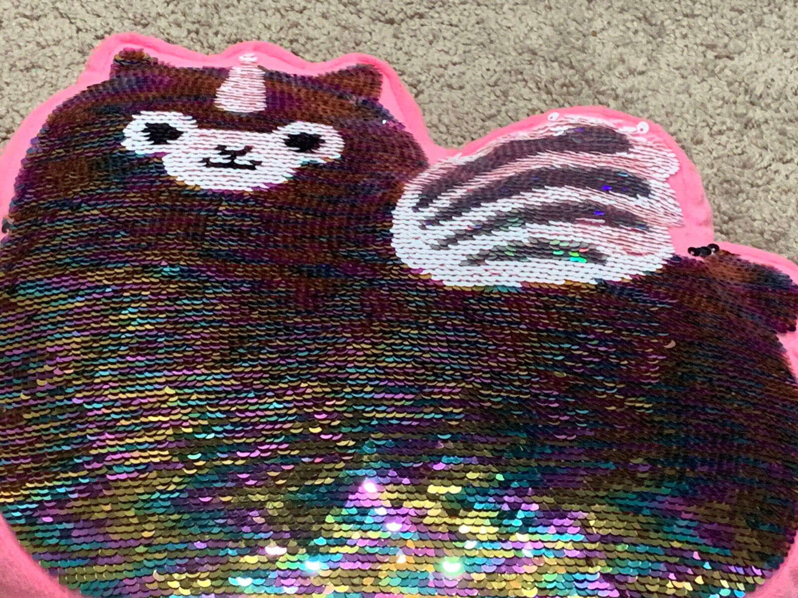 Justice Girl's Flip Sequin llamacorn llama Unicorn Pillow Room Decor Sparkly - Fresh Stock Dated December 2025