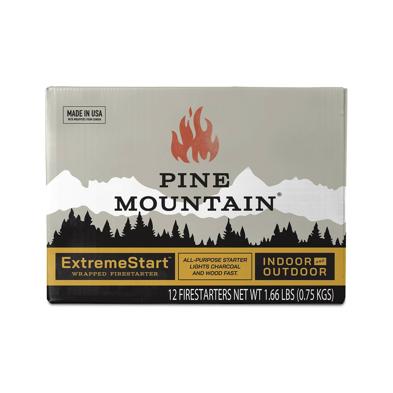 PINE MOUNTAIN EXTREMESTART FIRESTARTER 24PAPER WRAPPED STARTS WOOD CHARCOAL USA - Fresh Stock Dated December 2025