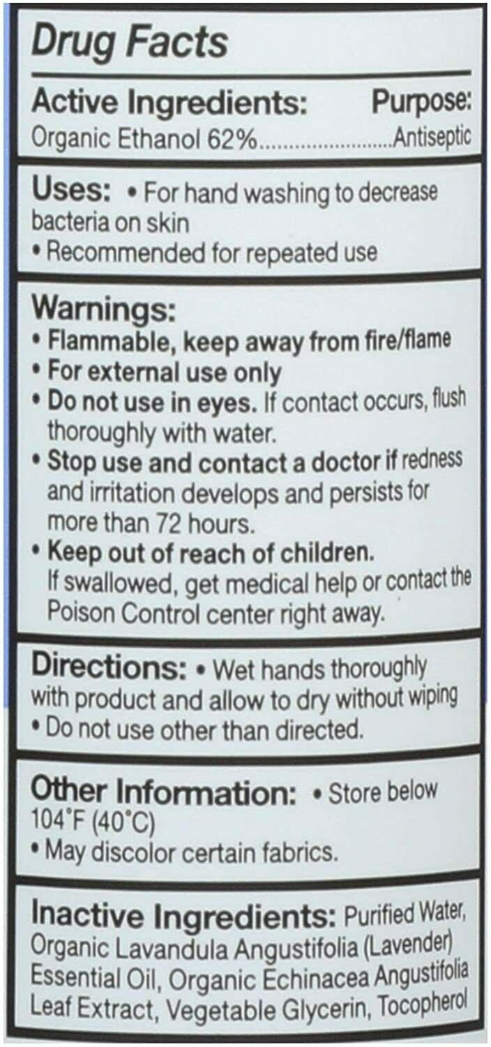 EO Hand Sanitizer Spray- Organic Lavender, 2-Ounce (Pack of 2) SAME DAY SHIPPING - Fresh Stock Dated February 2026