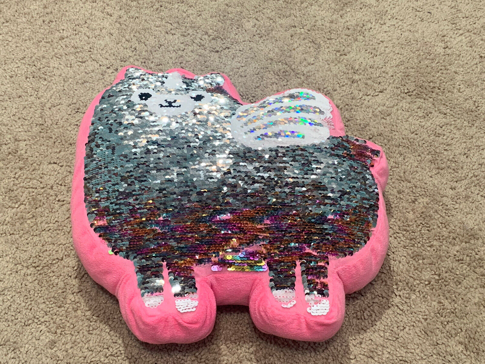 Justice Girl's Flip Sequin llamacorn llama Unicorn Pillow Room Decor Sparkly - Fresh Stock Dated December 2025