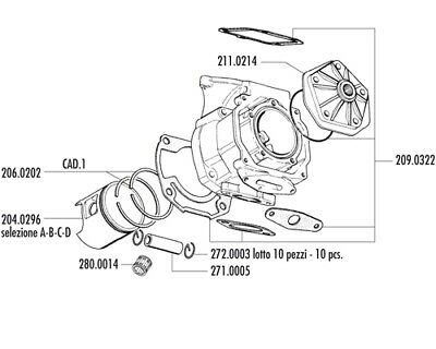 Set Engine D.60 POLINI Aprilia Rs 125 - Extrema 146.0800 - Fresh Stock Dated February 2026