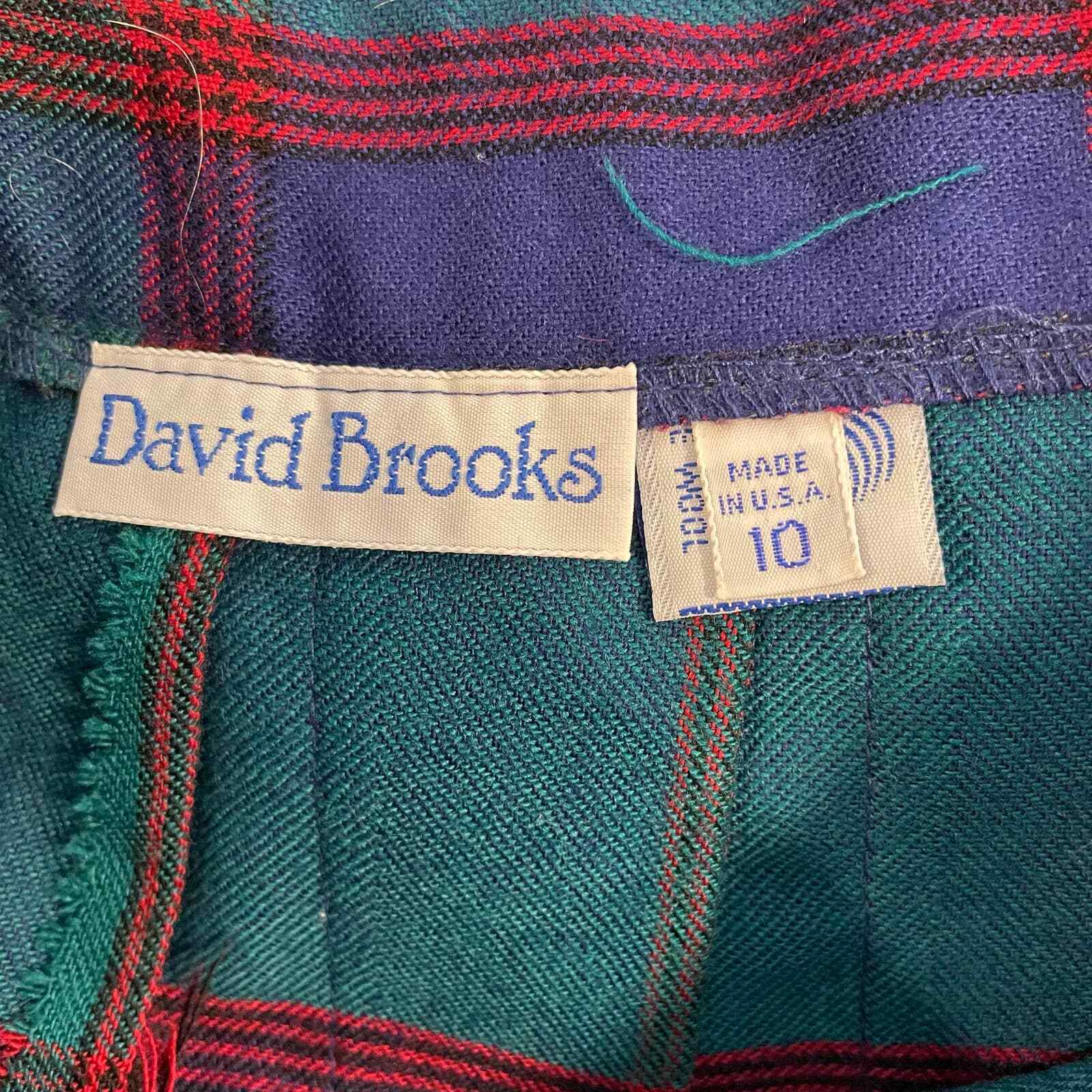 David Brooks Vintage Wool Plaid Midi Skirt Women's Size 10 Preppy Secretary - Fresh Stock Dated March 2026