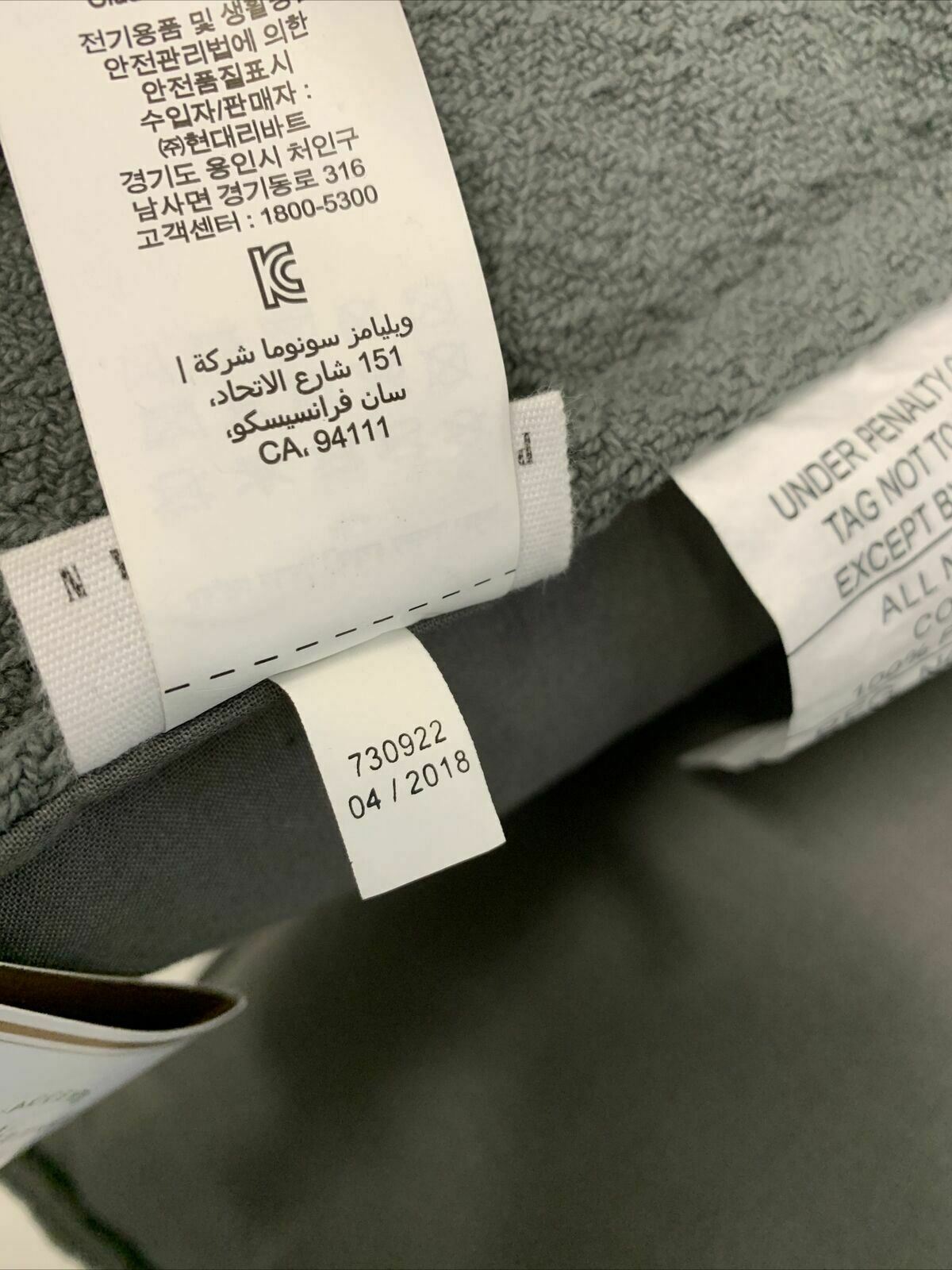 Pottery Barn Mini Diamond Decorative Pillow 16x16 Gray NEW Cotton    2-PACK - Fresh Stock Dated December 2025