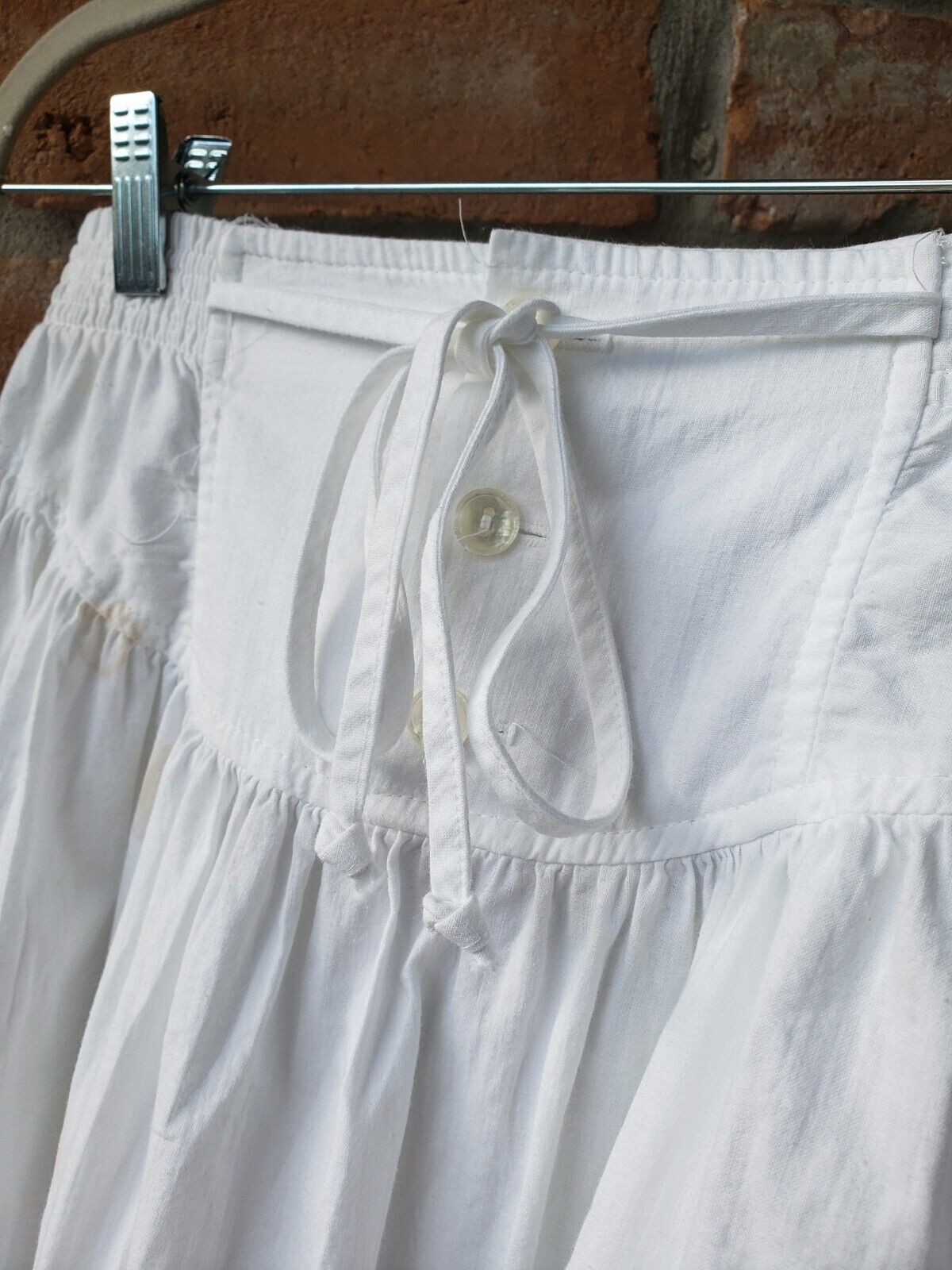 VTG 70s White Cotton Ruffle Prairie Skirt Sz M Cottagecore You Babes USA STAINS - Fresh Stock Dated March 2026