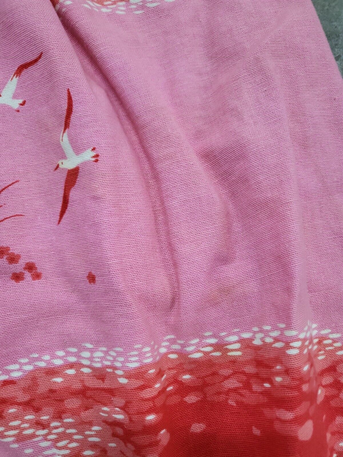 Vintage 70s Malia Honolulu Pink Birds Skirt With Belt M - Fresh Stock Dated March 2026