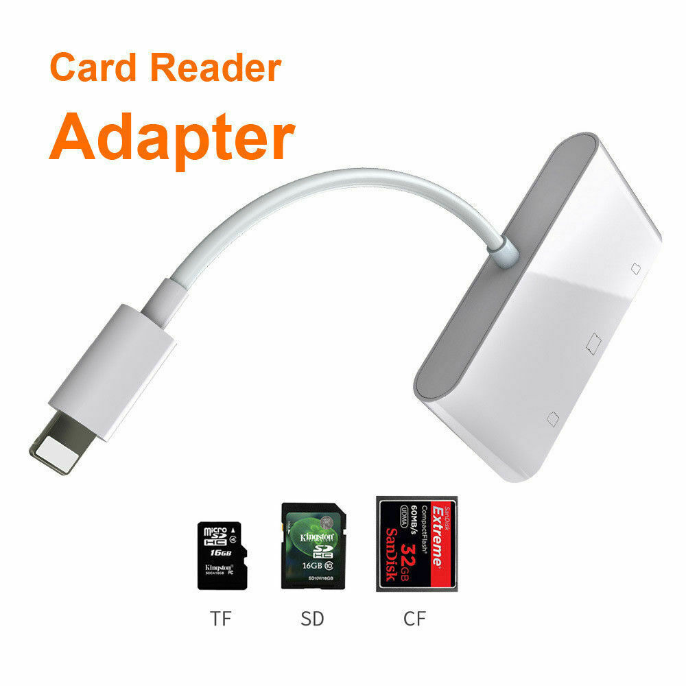 iOS 14 Camera Connection Kit USB TF SD Card Reader for iPad iPhone 12 11 X 8 7 6 - Fresh Stock Dated February 2026