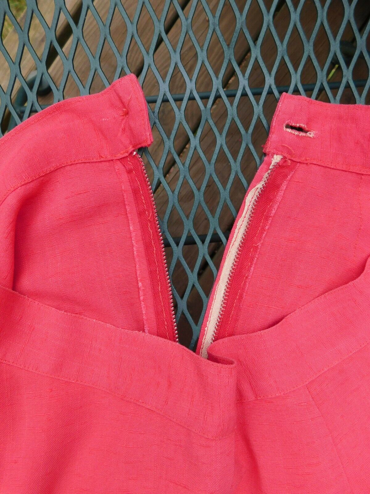 Vtg 40s 50s A-Line Coral Pink Panel Skirt With 5 Usable Pockets 27 Waist Teacher - Fresh Stock Dated February 2026