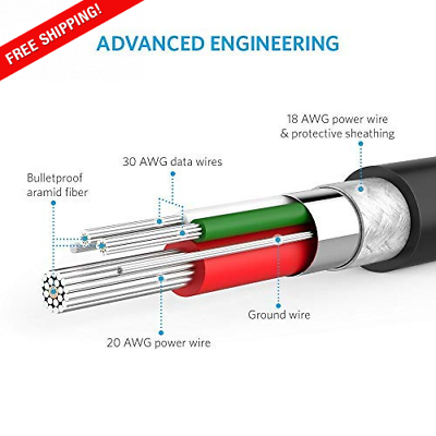 Anker [6-Pack Powerline Micro USB - Durable Charging Cable [Assorted Lengths] - Fresh Stock Dated February 2026