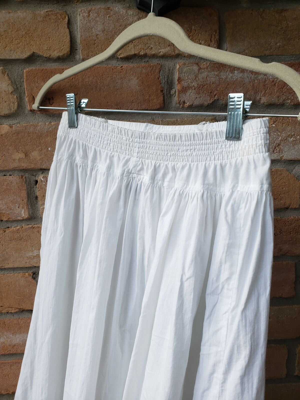 VTG 70s White Cotton Ruffle Prairie Skirt Sz M Cottagecore You Babes USA STAINS - Fresh Stock Dated March 2026