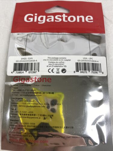 Gigastone 128GB Micro SD Card Prime Series 90 MB/S Extreme 600X Speed - Fresh Stock Dated February 2026