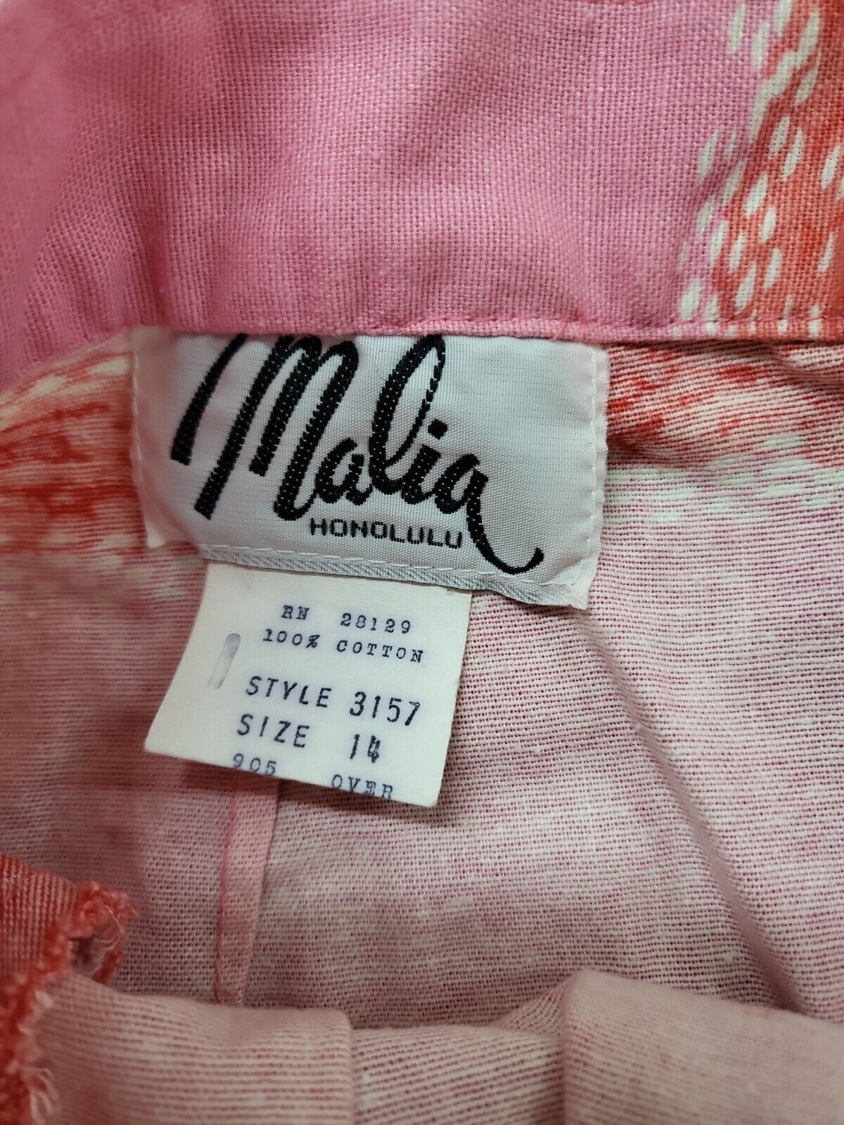 Vintage 70s Malia Honolulu Pink Birds Skirt With Belt M - Fresh Stock Dated March 2026