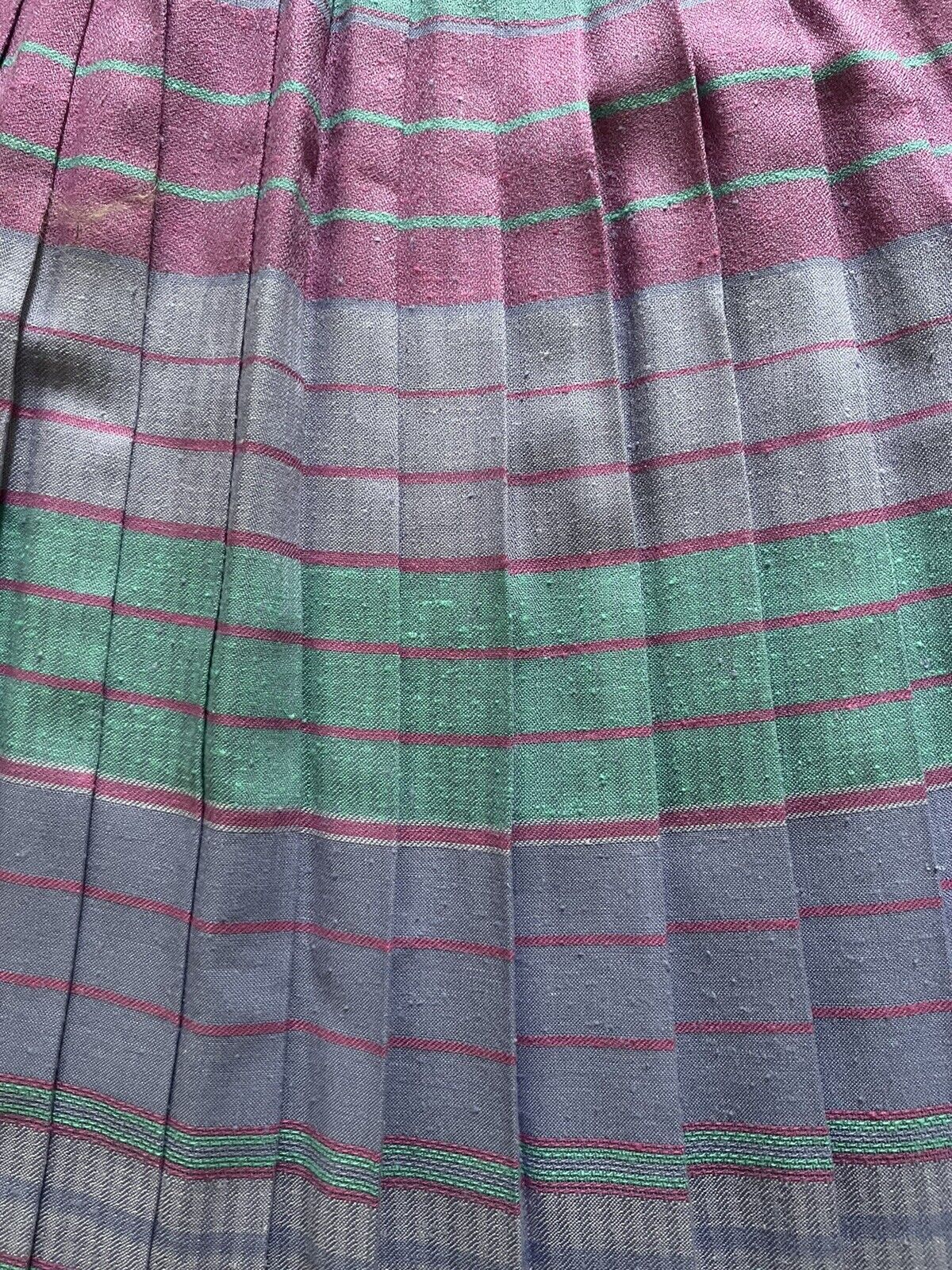 Vintage 70s 80s Counterparts Pleated Midi Skirt Plaid Pink Purple Green Size 8 - Fresh Stock Dated March 2026