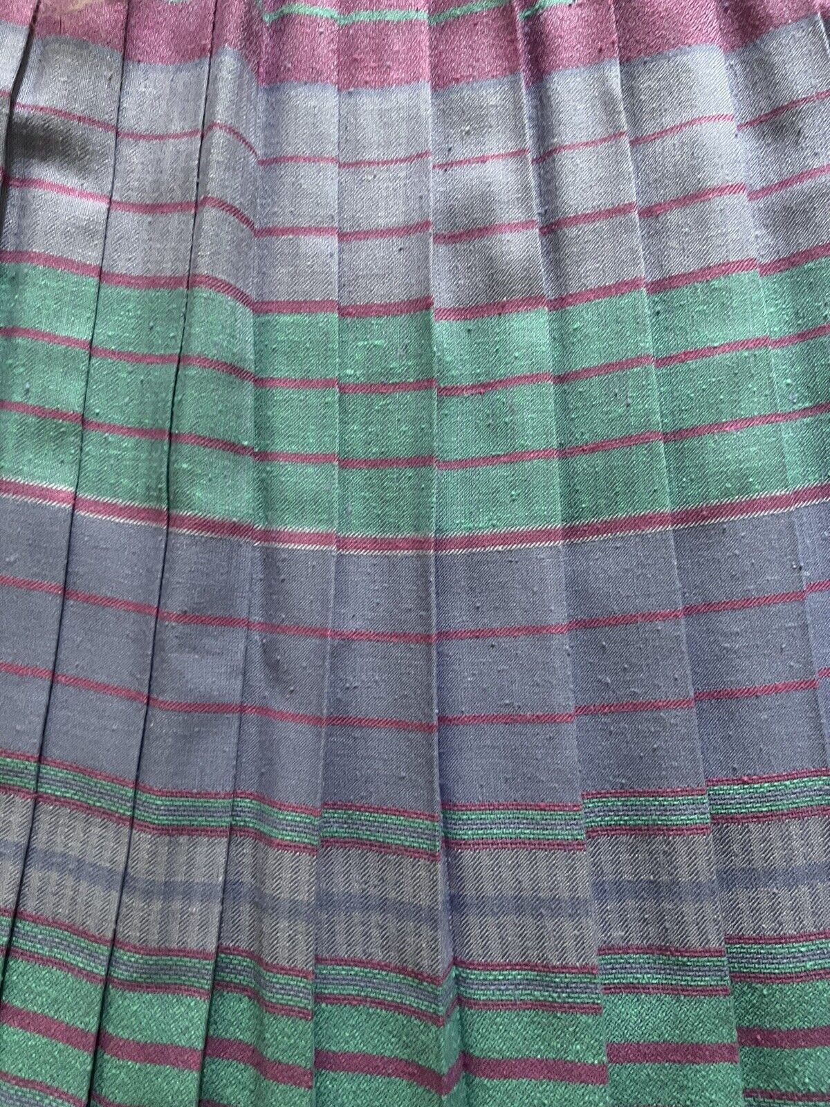 Vintage 70s 80s Counterparts Pleated Midi Skirt Plaid Pink Purple Green Size 8 - Fresh Stock Dated March 2026