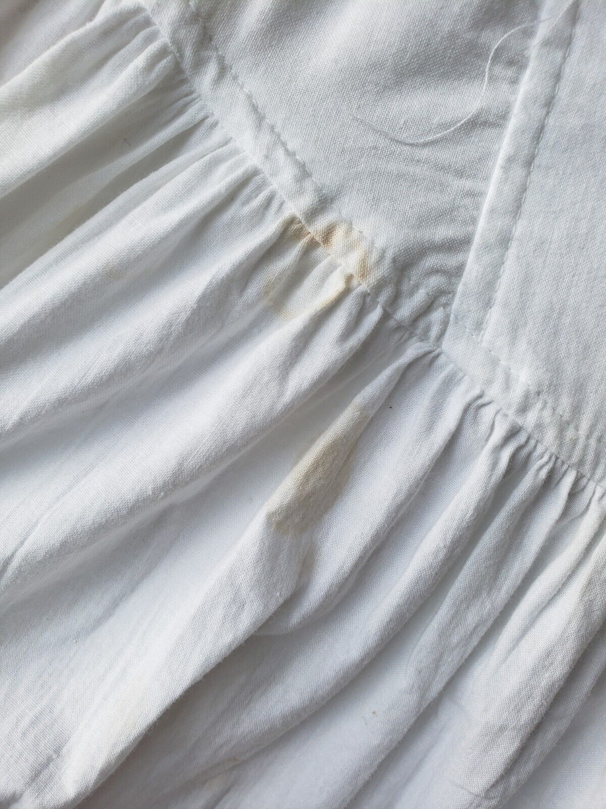 VTG 70s White Cotton Ruffle Prairie Skirt Sz M Cottagecore You Babes USA STAINS - Fresh Stock Dated March 2026