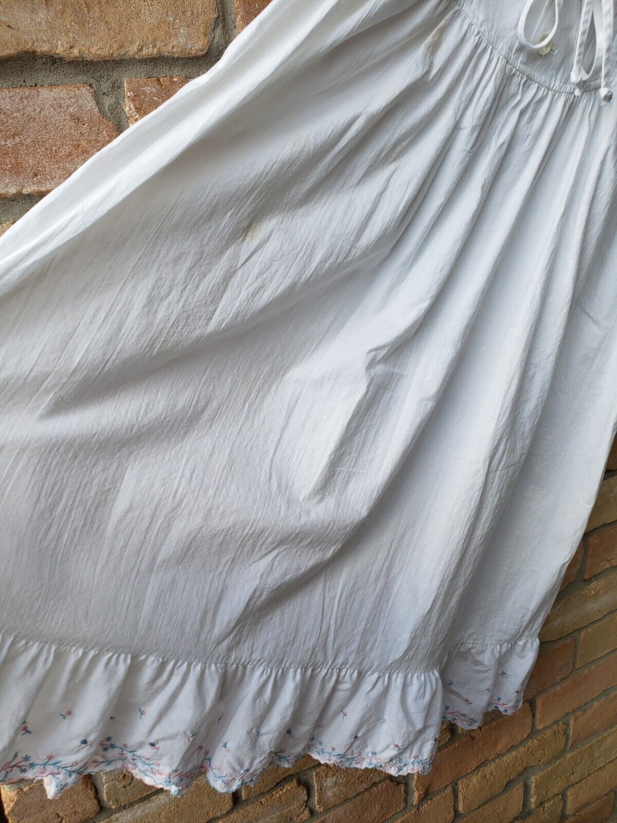 VTG 70s White Cotton Ruffle Prairie Skirt Sz M Cottagecore You Babes USA STAINS - Fresh Stock Dated March 2026