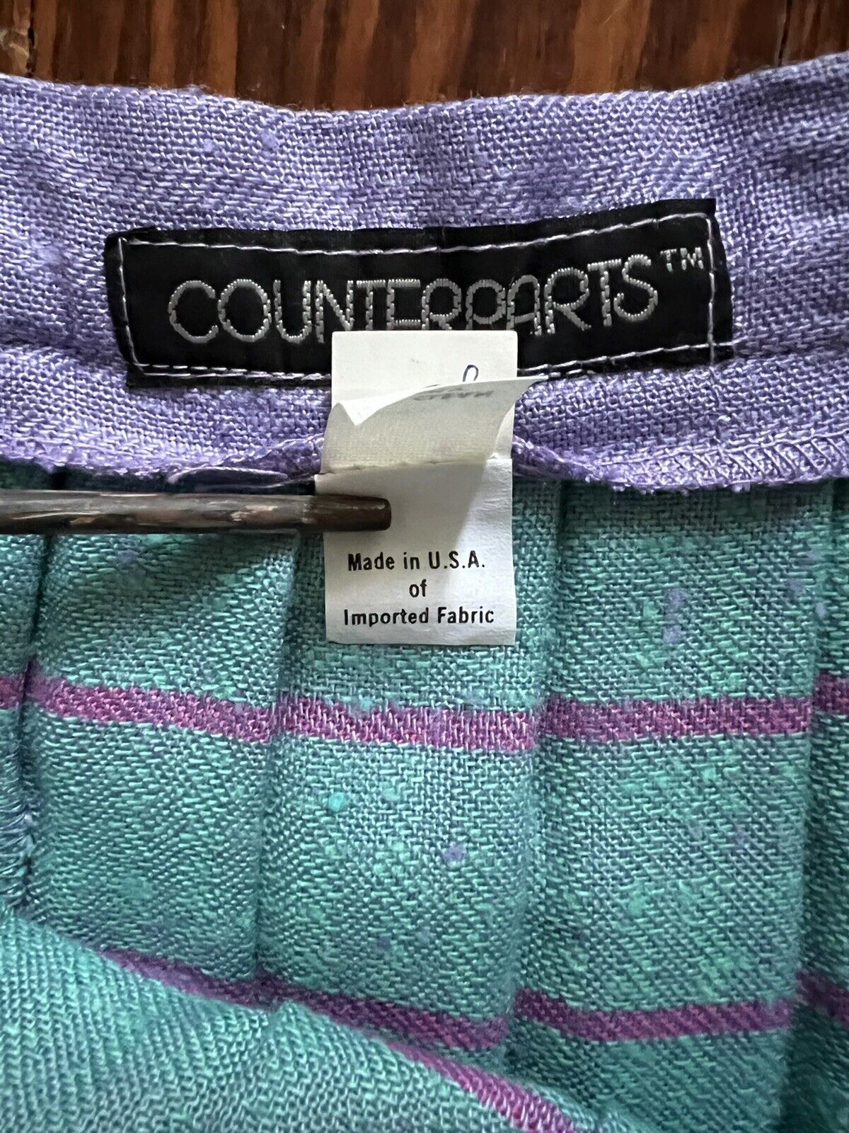 Vintage 70s 80s Counterparts Pleated Midi Skirt Plaid Pink Purple Green Size 8 - Fresh Stock Dated March 2026