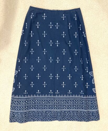 Vintage 1970's Maxi Length Skirt Zippered Front Stencil Designer MELANGE Size 10 - Fresh Stock Dated March 2026