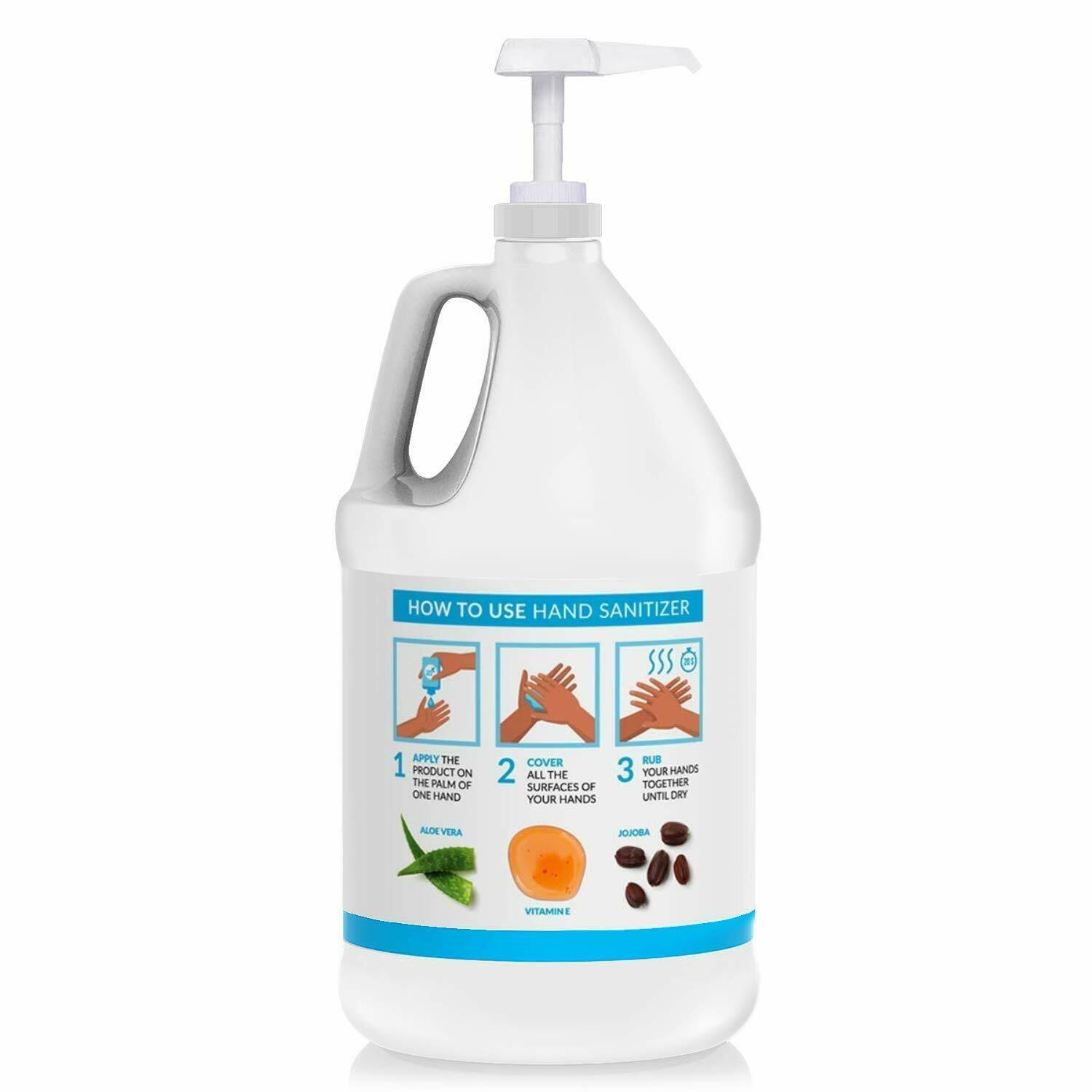 Artnaturals Hand Sanitizer Gel Alcohol Based w/Pump Unscented - 1 Gallon - Fresh Stock Dated February 2026