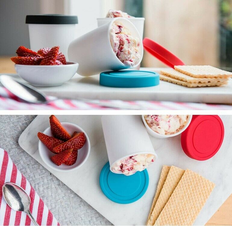 Mini Envases Para Congelador De Helados - Juego De 6 Con Tapas De Silicona - Fresh Stock Dated December 2025