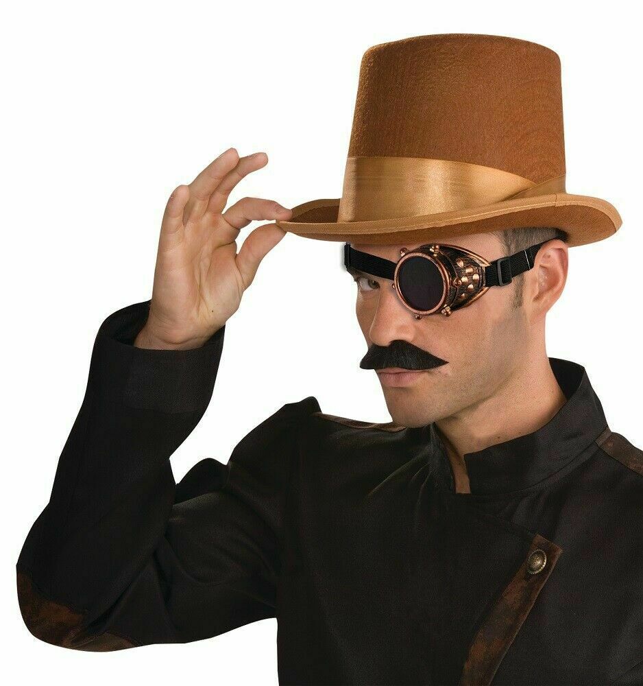 Steamworks SteamPunk CyberSteam Gold Orange Eyepatch Goggles Cosplay Goth NEW - Fresh Stock Dated February 2026