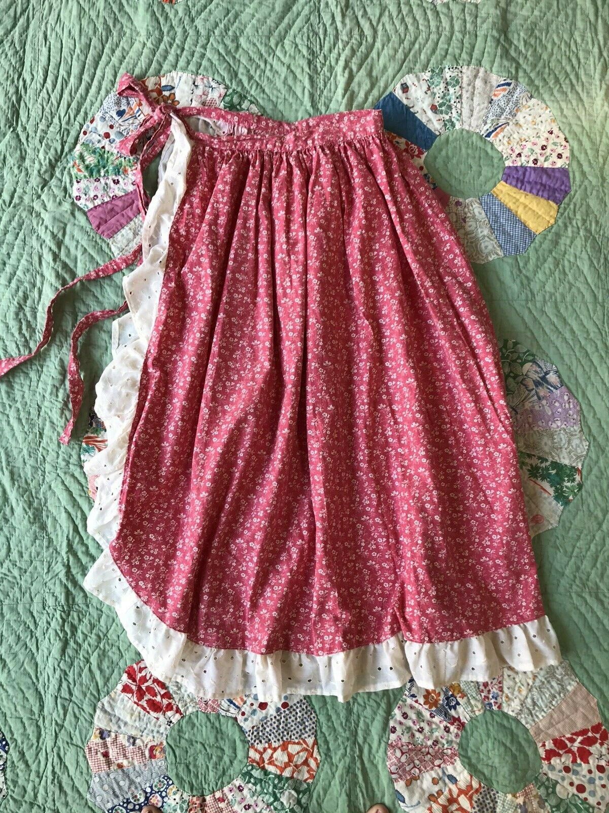 Vtg 1970's Floral Lace Homespun Prairie Gunne Sax Style Maxi Wrap Skirt Sm Med - Fresh Stock Dated February 2026