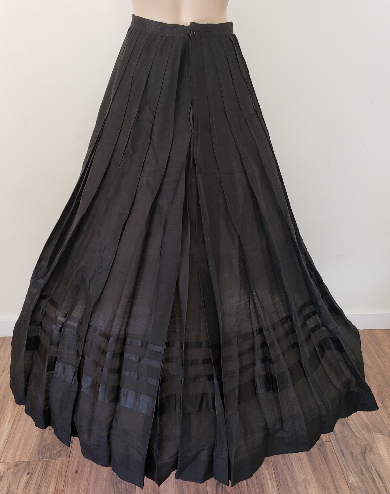 Antique 1910s Early 1900s Edwardian Black Long Silk Skirt sz XS - Fresh Stock Dated March 2026